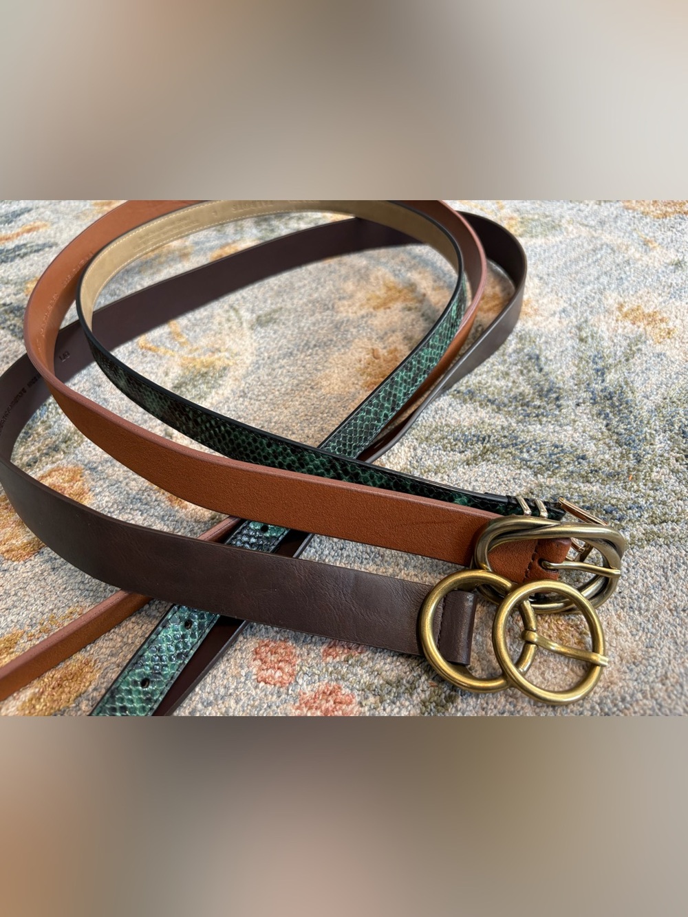 Banana Republic and Talbots Size Large Lot of 3 Synthetic Leather Belts